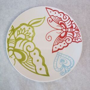 Graphic Garden by Pottery Barn Salad Plate Flowers Scrolls Butterflies Leaves